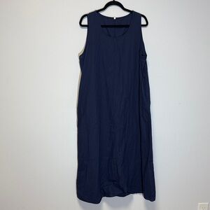 Elegant Navy Blue Sleeveless Dress